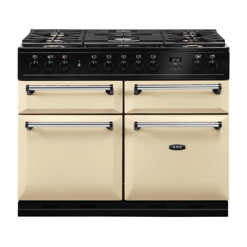 AGA Master chef Deluxe 110 Dual Fuel Cream with Chrome trim - Cookingdom