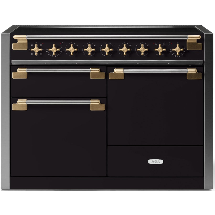 AGA Elise Series 48 Inch Wide 6 Cu. Ft. Free Standing Induction Range with Brass Accents Model: AEL481INABMBL | Item: bci4589664 - Cookingdom