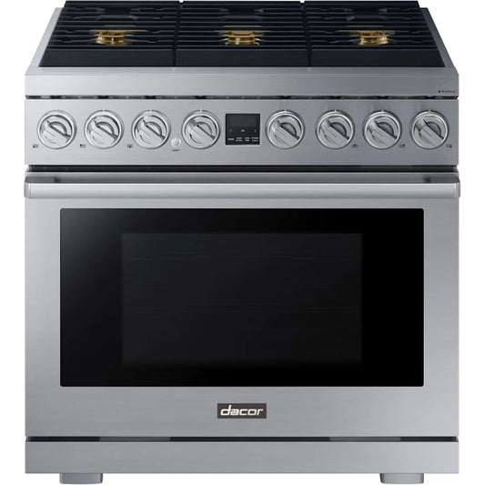 Dacor Transitional 36 Inch Wide 5.9 Cu. Ft. Slide In Gas Range with Three-Part Convection - Cookingdom