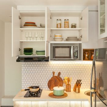 Designer Angled Glass Chimney Hood - Image 2