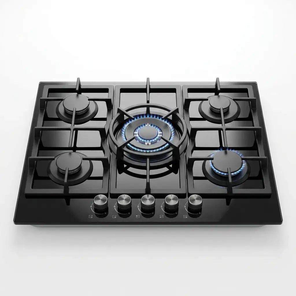 Premium 5-Burner Gas on Glass Hob - Cookingdom