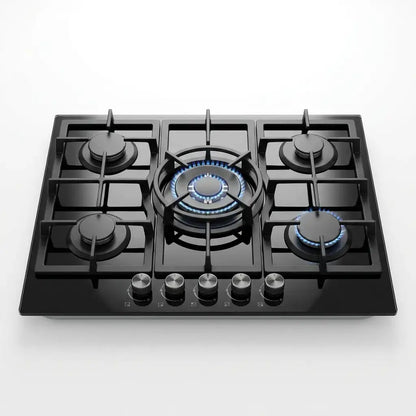 Premium 5-Burner Gas on Glass Hob - Cookingdom