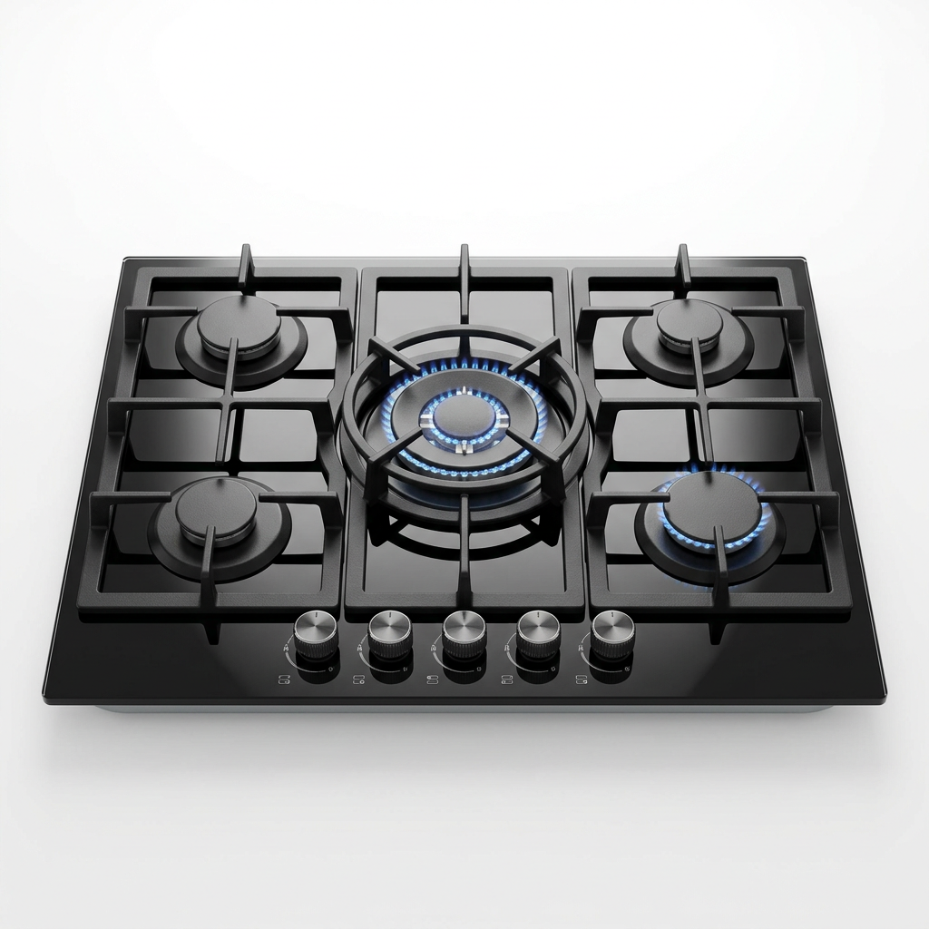 Premium 5-Burner Gas on Glass Hob