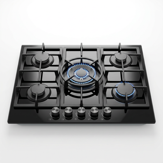 Premium 5-Burner Gas on Glass Hob